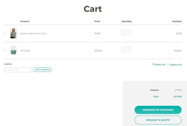 Quote option on Cart page