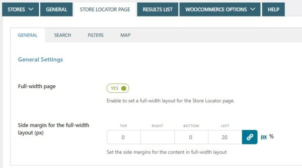 Store Locator Page General settings