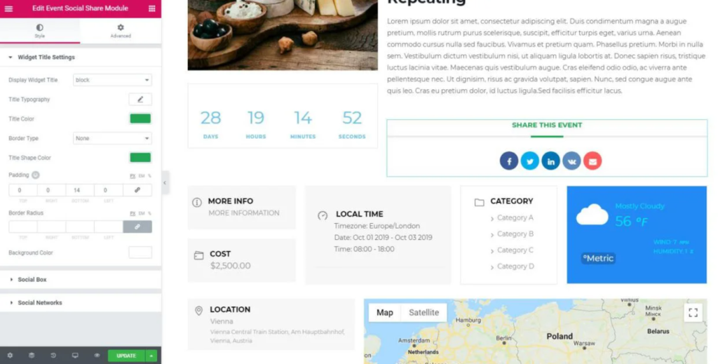 Modern Events Calendar Elementor Single Builder | Gpl WordPress