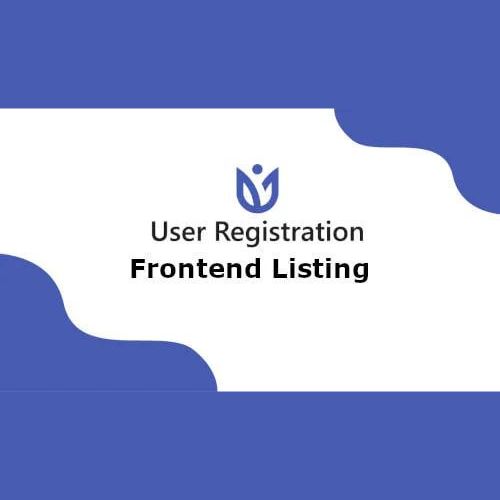 User Registration Frontend Listing