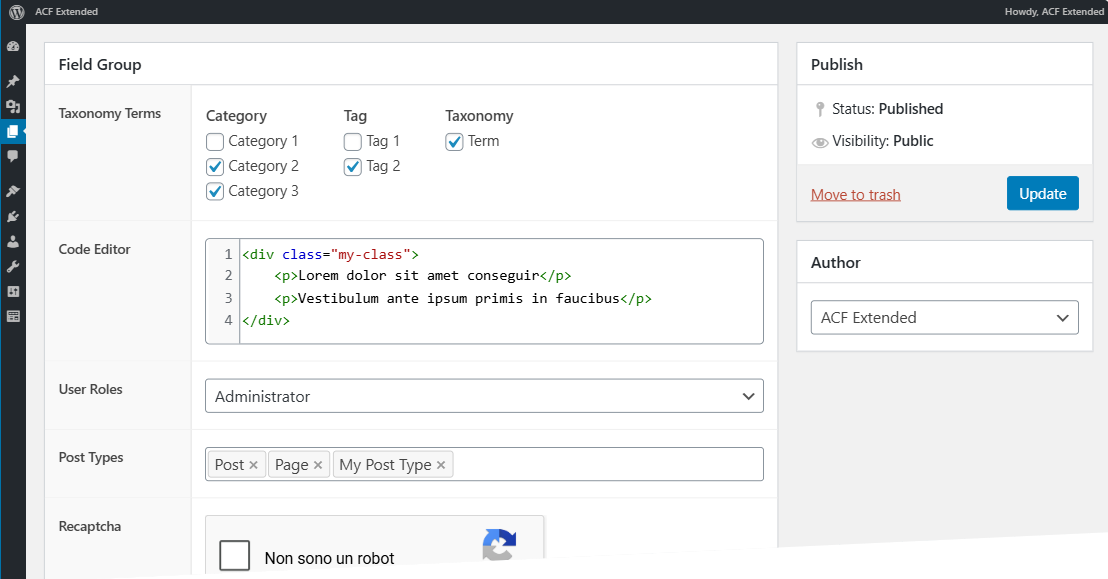 Advanced Custom Fields Extended Pro | Gpl WordPress