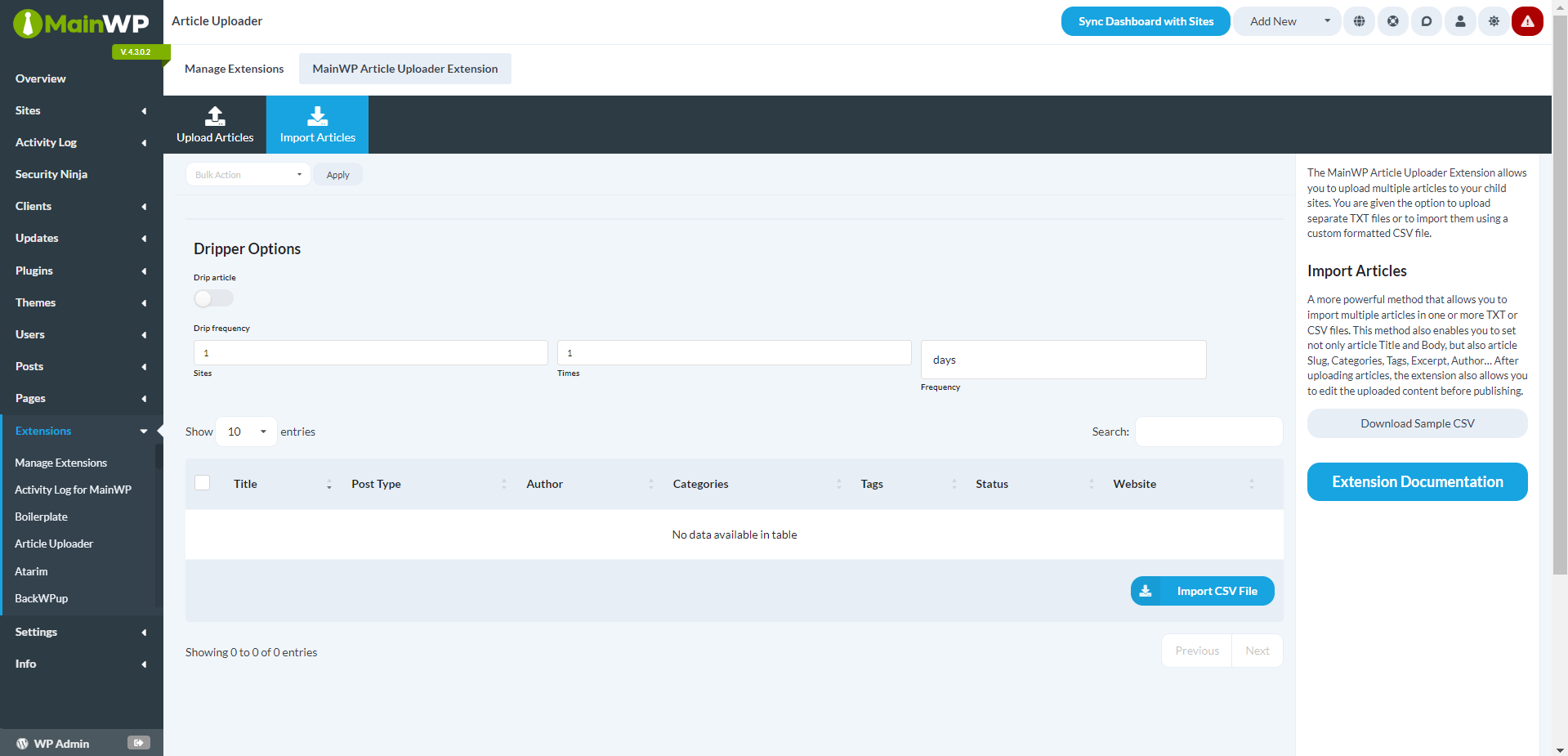 MainWP Article Uploader - Image 4