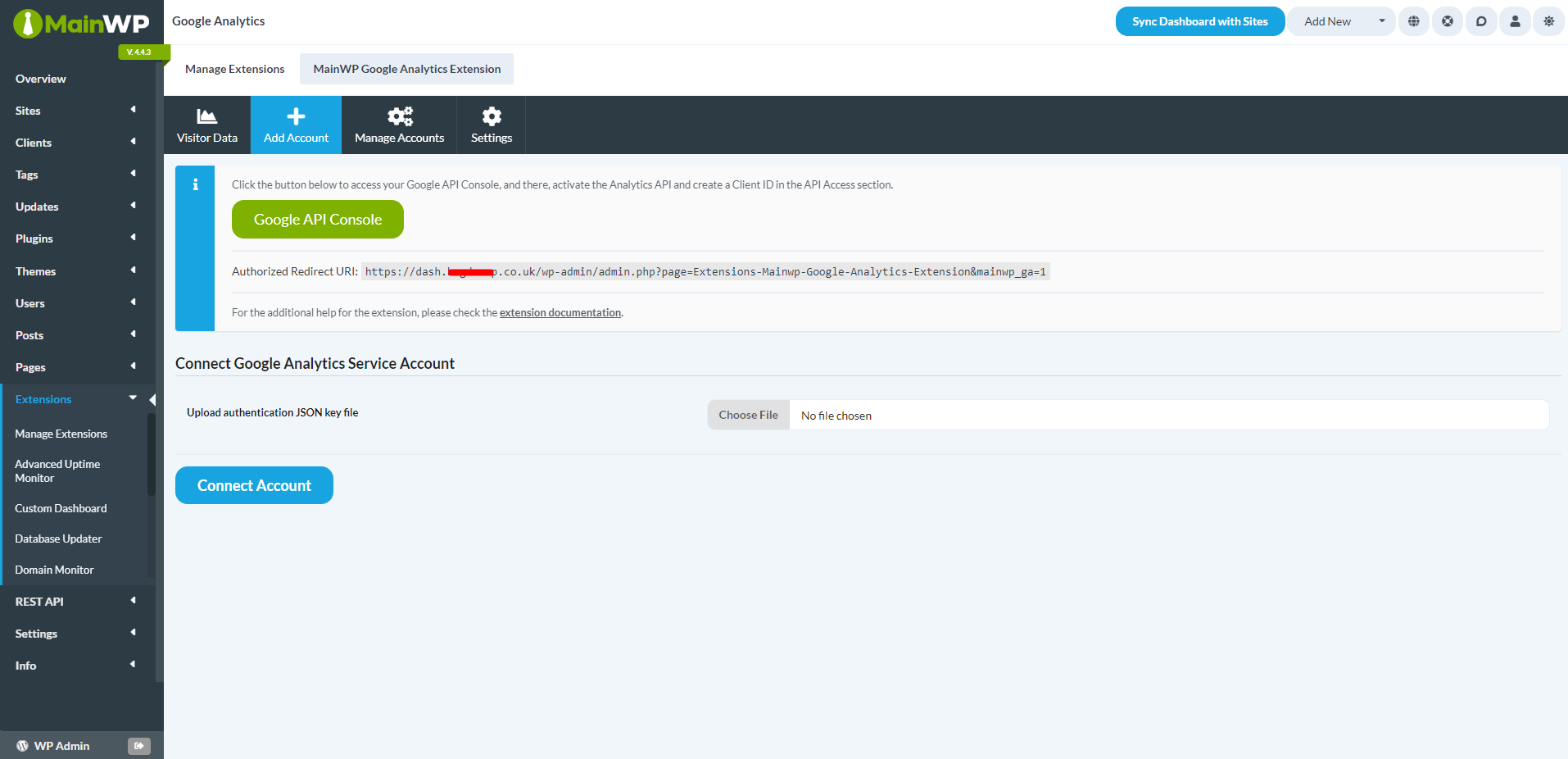 MainWP Google Analytics - Image 2