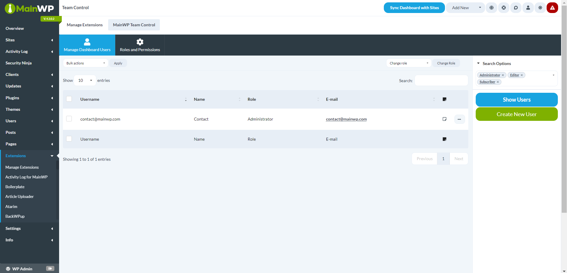 MainWP Team Control - Image 2
