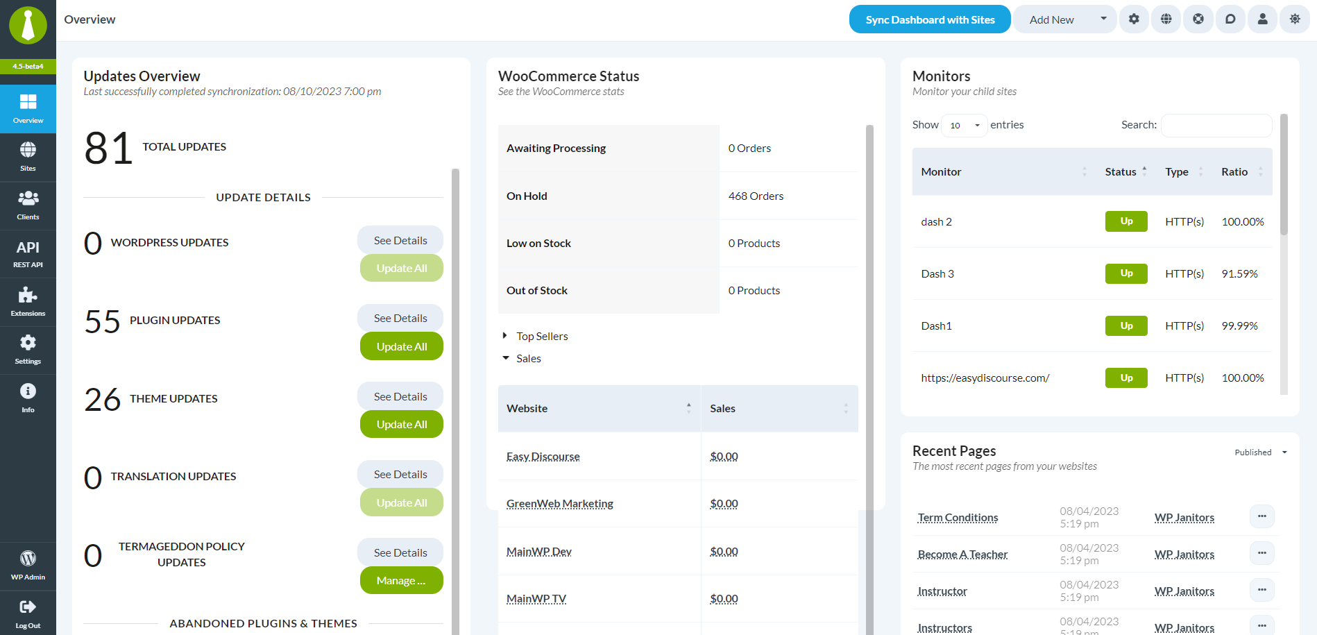 MainWP WooCommerce Status - Image 2