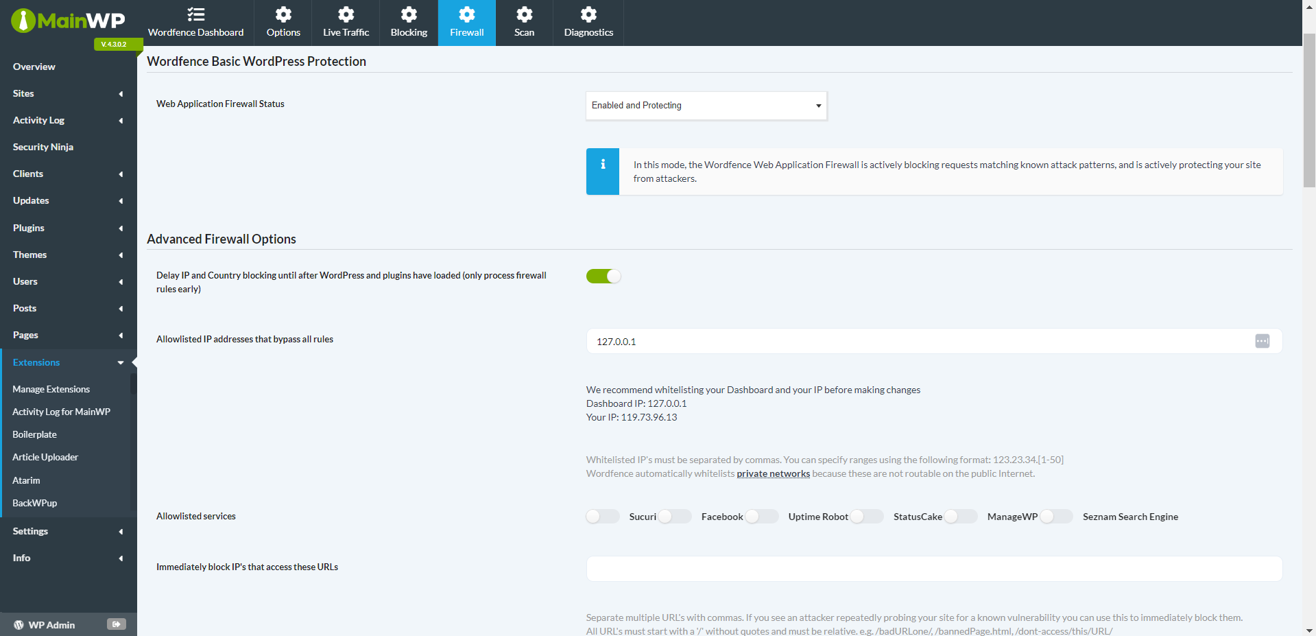 MainWP WordFence - Image 7