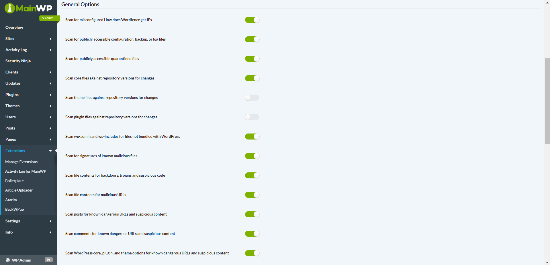 MainWP WordFence - Image 8
